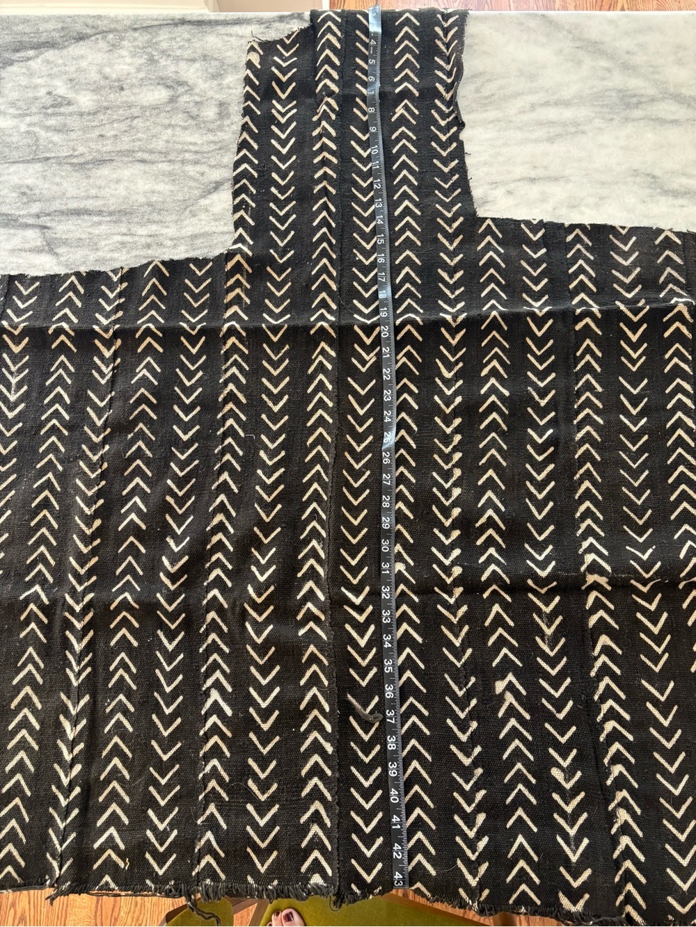 Authentic Mudcloth Remnant Bundle for crafting in black, rust & mustard/ochre - Picture 4 of 12
